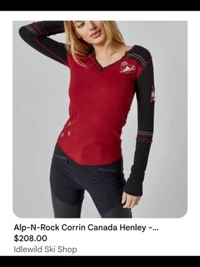 Alp N Rock Heritage Apres Canada Crew Henley Long Sleeve Top